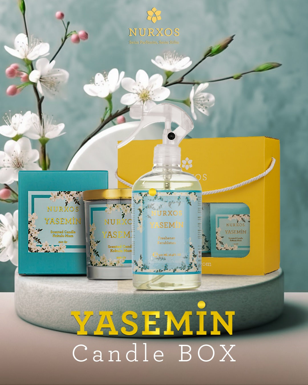 شمعة الياسمين من مجموعة “SOAP” الفاخرة من NURXOS